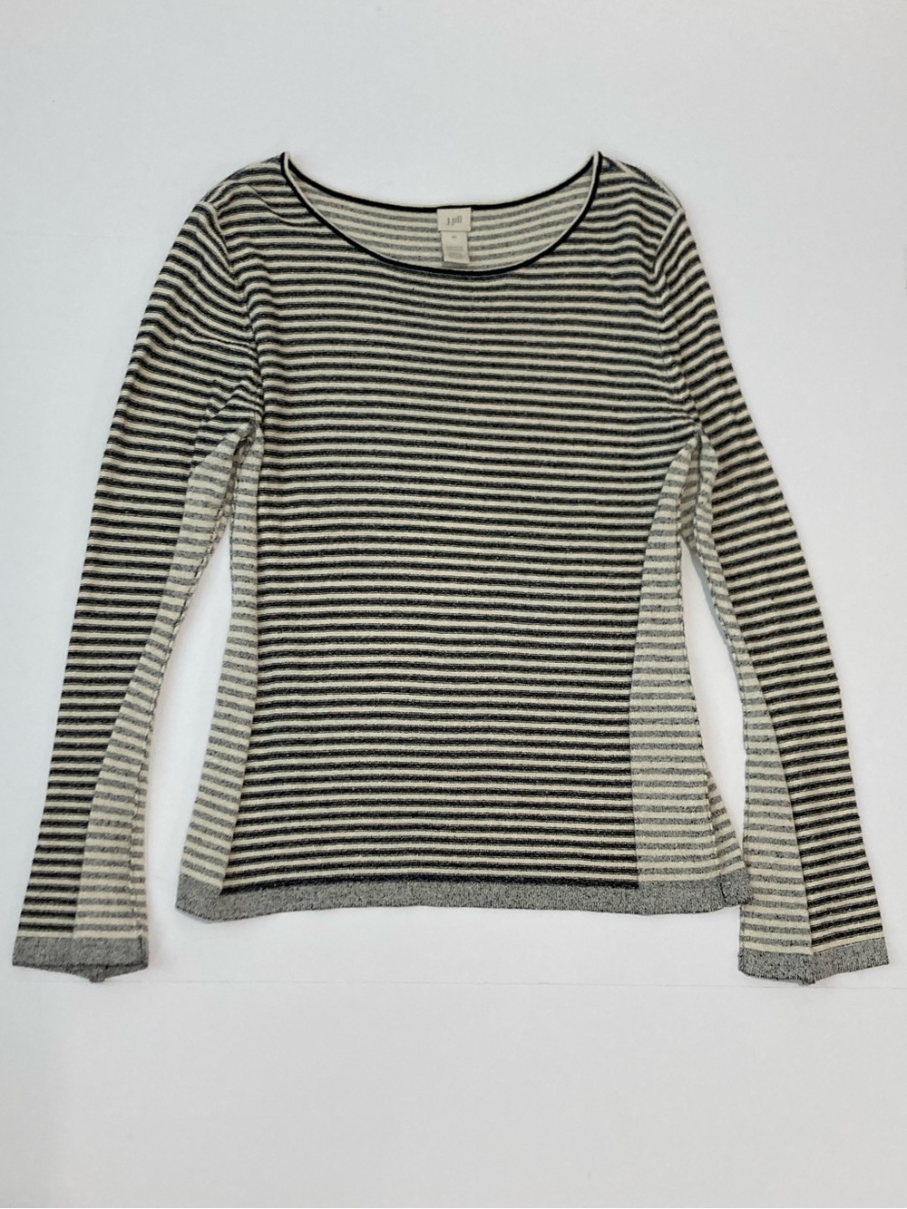 J.Jill Vintage 90s Black & White Striped Long Sleeve Top Women’s Medium